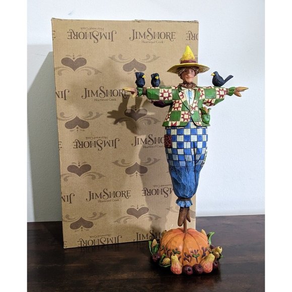 Jim Shore Other - 2005 Jim Shore "KEEPING WATCH" Scarecrow With Crows Figurine Pumpkin 13" w/Box